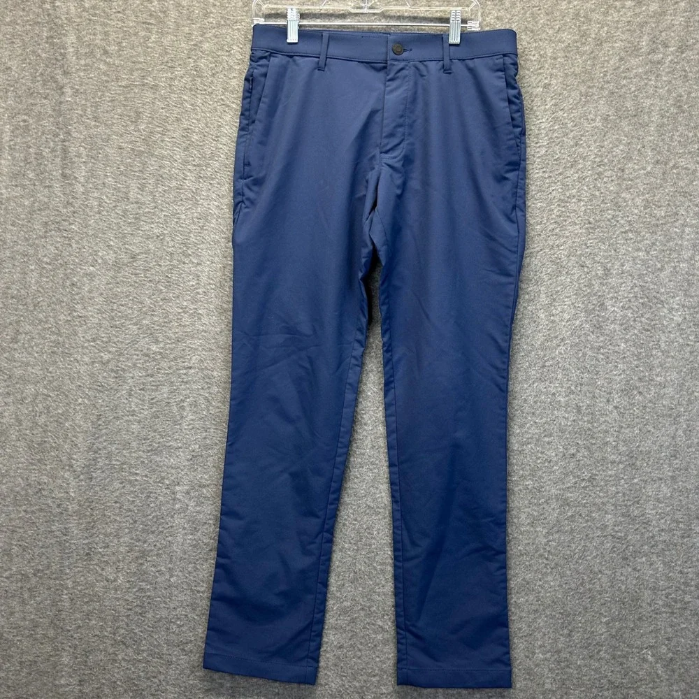 Banana Republic Mens Core Temp Slim Fit Pants Navy Blue 30x32 Performance Chino